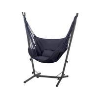 Hammock Chair Outdoor Camping Hanging with Stand Grey