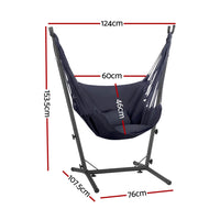 Hammock Chair Outdoor Camping Hanging with Stand Grey