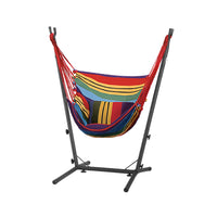 Hammock Chair Outdoor Camping Hanging with Stand Rainbow