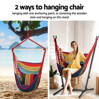 Hammock Chair Outdoor Camping Hanging with Stand Rainbow