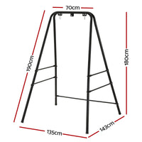 Gardeon Hammock Stand 135cm x180cm Steel Frame for Hanging Chairs Black