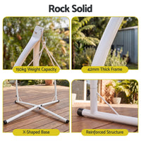 Gardeon Hammock Stand 150kg Capacity White Steel Frame for Hanging Chairs