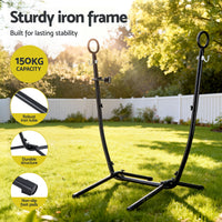 Gardeon Hammock Chair Stand Iron Frame w/ Phone Holder Black