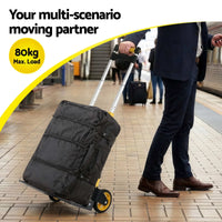Giantz Folding Trolley Portable Hand Truck Lightweight Travel Luggage Silver