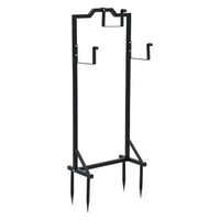 Green Fingers Garden Hose Holder Metal Portable Freestanding Hose Stand 4 Spikes Black
