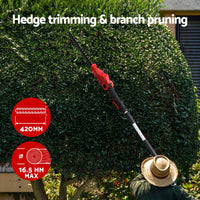 Cordless Pole Hedge Trimmer Garden Pruner Electric Cutter