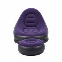 Gardeon Inflatable Chair with Ottoman Air Sofa Blow Up Air Chair for Camping with Pump Purple