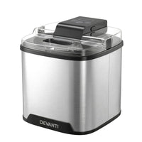 Devanti Ice Cream Maker Slushie Machine 2L Homemade Gelato Sorbet Sliver