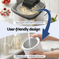 Devanti Ice Cream Maker Slushie Machine 2L Homemade Gelato Sorbet Sliver