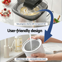 Devanti Ice Cream Maker Machine 2L Homemade Gelato Sorbet Frozen Drinks Sliver