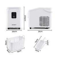 Devanti Ice Maker 11-12kg Portable Bullet Cube Machine White