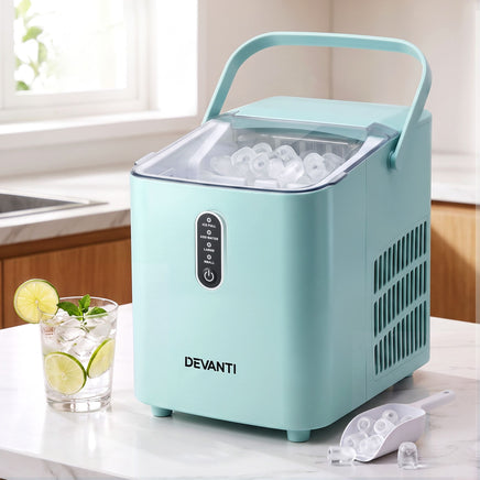 Devanti 12KG Ice Maker Machine Bullet Ice Cube Portable Green