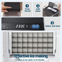 Devanti Ice Maker 23kg Portable Basket Square Cube Machine Black