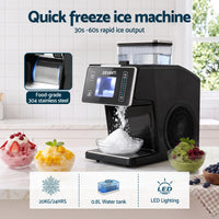 Devanti 20kg/24hr Ice Maker Snowflake Shaved Ice Slushie Maker Black