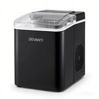 Devanti Ice Maker Machine Portable 12kg Countertop w/Self Cleaning 1.2L Black