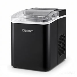 Devanti Ice Maker Machine Portable 12kg Countertop w/Self Cleaning 1.2L Black