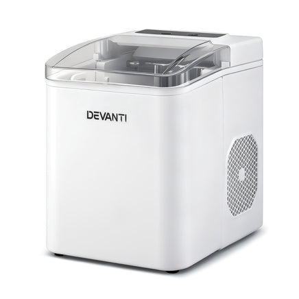 Devanti Ice Maker Machine Portable 12kg Countertop w/Self Cleaning 1.2L White