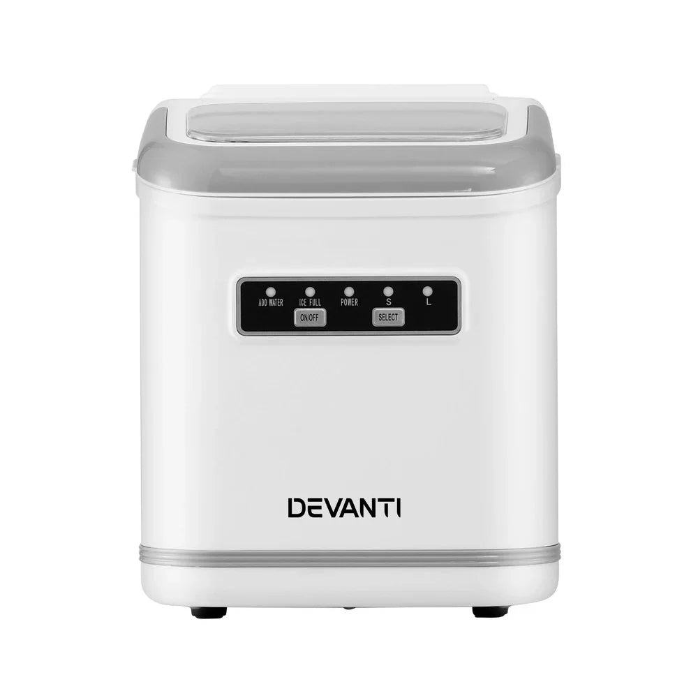 Devanti Ice Maker Machine Portable 12kg Countertop w/Self Cleaning 1.3 ...