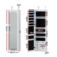 Jewellery Cabinet LED Mirror Lockable