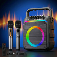 Alpha Portable Karaoke Machine with 2 Wireless Microphones Bluetooth 5.3