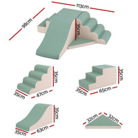 Keezi Kids Climbing Blocks 4-Piece Foam Toddler Playset Soft Indoor Climbing Toy Rocker