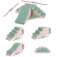 Keezi Kids Climbing Blocks 4-Piece Foam Toddler Playset Soft Indoor Climbing Toy Rocker