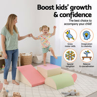 Keezi Kids Climbing Blocks 5-Piece Foam Toddler Playset Soft Indoor Climbing Toy Rocker