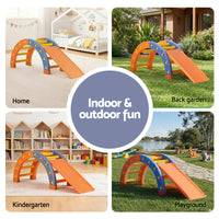 Keezi Kids Climbing Frame Set With Slide Indoor Outdoor Toddler Toys Pikler Arch Climber