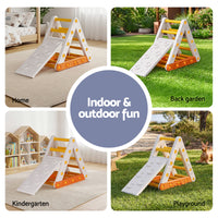 Keezi Kids Climbing Frame Set With Slide Indoor Outdoor Toddler Toys Pikler Triangle Climber