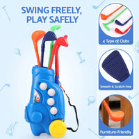 Keezi Kids Golf Set Toddler Club Set Pull Cart Indoor Outdoor Backyard Mini Toy Ages 2-6