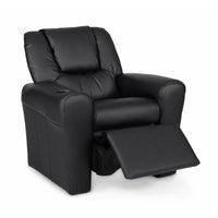 Keezi Kids Recliner Chair Black PU Leather Sofa Lounge Couch Children Armchair