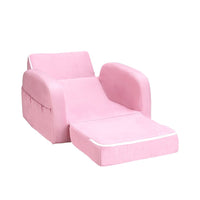 Keezi Kids Sofa 1 Seater Children Flip Open Couch Lounger Armchair Soft Pink