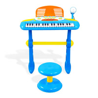 Keezi Kids Piano Keyboard 37 Keys Electronic Musical Instrument Set w/ Stool Microphone- BL