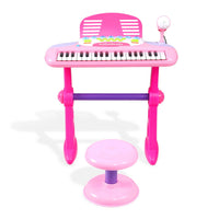 Keezi Kids Piano Keyboard 37 Keys Electronic Musical Instrument Set w/ Stool Microphone- PK