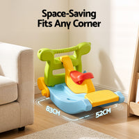 Keezi Kids Slide Set Toddler Indoor Playset Rocking Horse Ring Toss Multi Colour