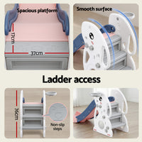 Keezi Kids Slide Set Basketball Hoop Ring Outdoor Playground Toy Rabbit 147cm