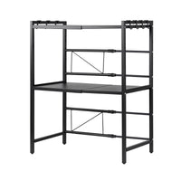 Artiss Kitchen Bakers Rack 40-60CMX78CM Metal Microwave Stand Black