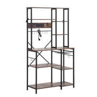 Artiss Kitchen Rack with Power Outlets Hooks 96CMX170CM Microwave Storage Shelf