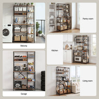 Artiss Kitchen Rack with Power Outlets Hooks 96CMX170CM Microwave Storage Shelf