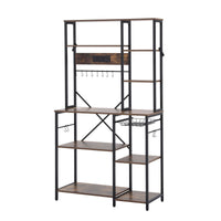 Artiss Kitchen Rack with Power Outlets Hooks 96CMX170CM Microwave Storage Shelf