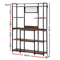 Artiss Kitchen Rack with 6 Hooks Microwave Storage Shelf 120cm x 170cm