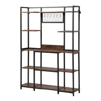 Artiss Kitchen Rack with 6 Hooks Microwave Storage Shelf 120cm x 170cm
