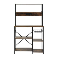 Artiss 5-Tier Kitchen Rack with Power Outlets 90CMX153CM Microwave Storage Shelf