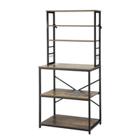 Artiss 6-Tier Kitchen Rack with 6 Hooks Microwave Storage Shelf 80cm x 167cm