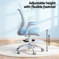 Keezi Kids Ergonomic Study Chair Adjustable w/ Wheels Footrest Blue