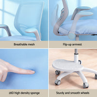 Keezi Kids Ergonomic Study Chair Adjustable w/ Wheels Footrest Blue