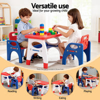 Keezi Kids Table and Chair Set HDPE Toddler Activity Play Set Orange/Yellow