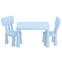 1 Keezi Kids Table and 2 Chairs Set Blue