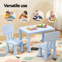 1 Keezi Kids Table and 2 Chairs Set Blue