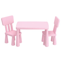 1 Keezi Kids Table and 2 Chairs Set Pink